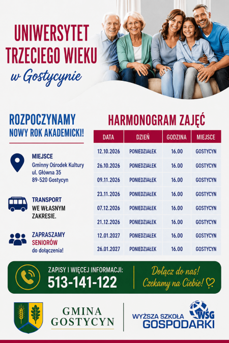 Nowy rok akademicki dla słuchaczy Uniwersytetu Trzeciego Wieku.